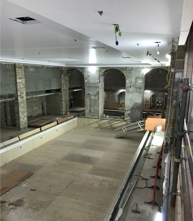 Before: The basement during works