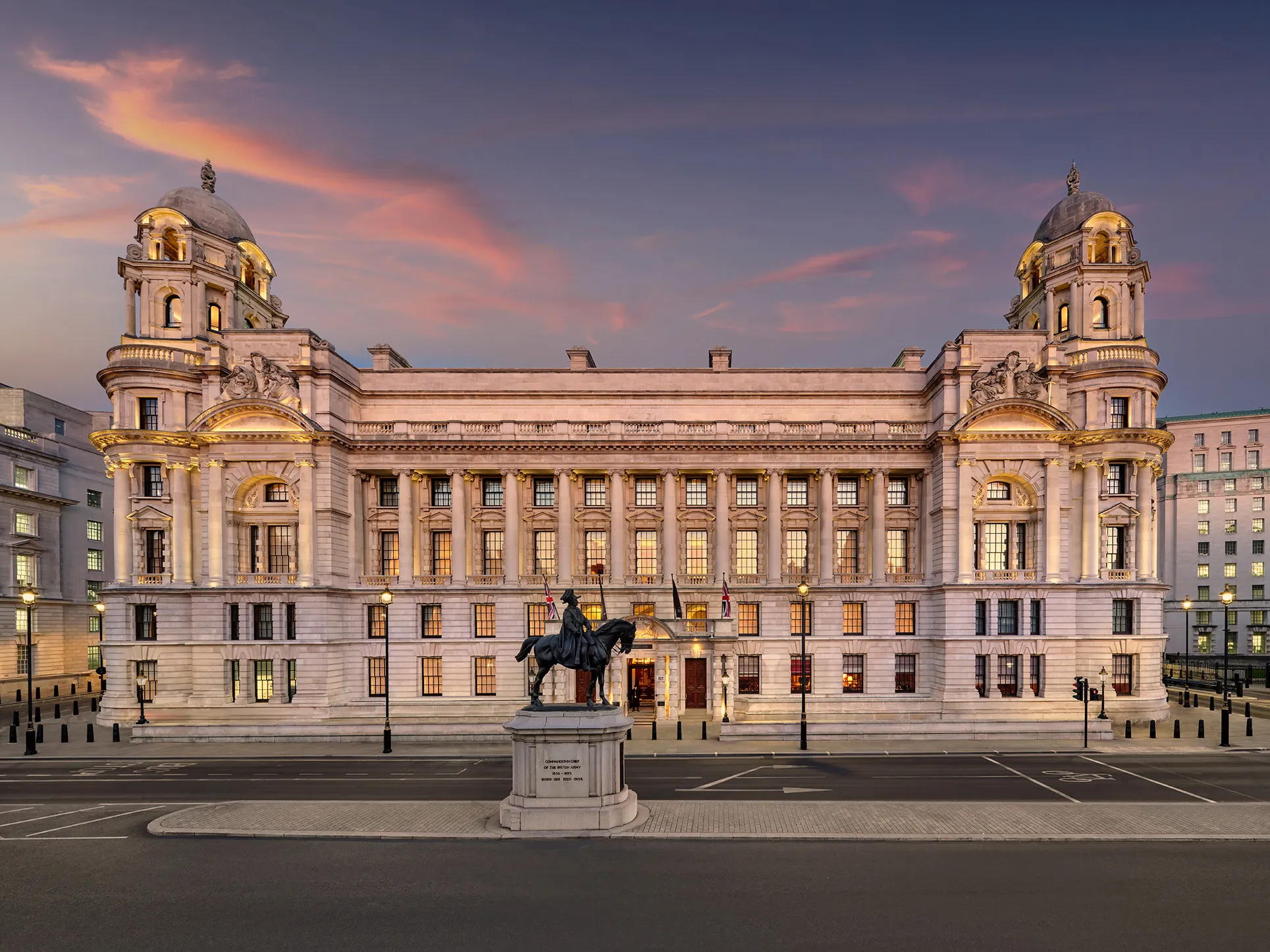 The Old War Office on Whitehall at dusk